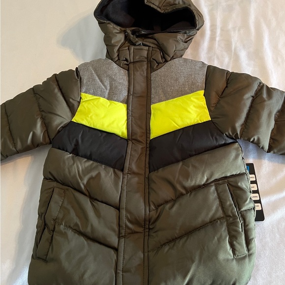 2T iXtreme Baby Boys Girls Hooded Fleece Lined Puffer Jacket Toddler Green Olive - Picture 3 of 8
